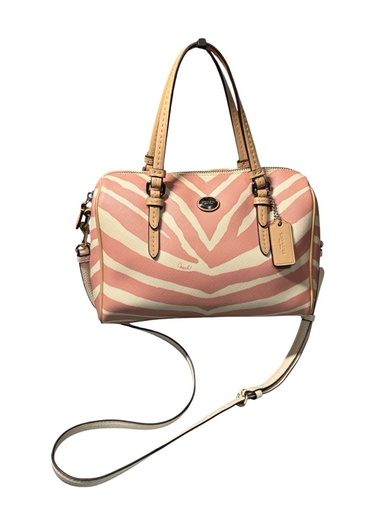 Coach Handbags - COACH Bennett Mini Satchel Pink White Zebra Print Crossbody Bag #F33765